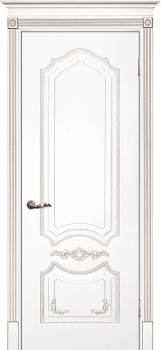 Межкомнатная дверь ТЕКОНА Смальта 10 Белый ral 9003  патина серебро фото
