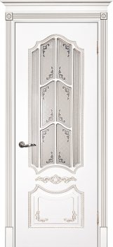 Межкомнатная дверь ТЕКОНА Смальта 10 Белый ral 9003  патина серебро фото