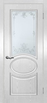 Межкомнатная дверь МАРИАМ Сиена-1 патина Белый  серебро фото