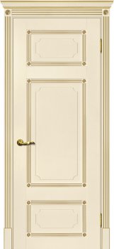 Межкомнатная дверь МАРИАМ Флоренция-3 магнолия, патина золото фото
