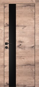 Межкомнатная дверь PROFILO PORTE PX-10 черная кромка с 4-х ст. Дуб пацифик фото
