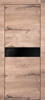 Межкомнатная дверь PROFILO PORTE PX-13 черная кромка с 4-х ст. Дуб пацифик фото