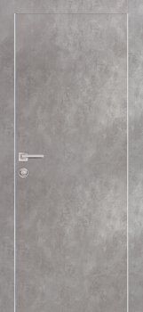Межкомнатная дверь PROFILO PORTE PX-1 AL кромка с 2-х ст. Серый бетон фото