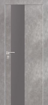 Межкомнатная дверь PROFILO PORTE PX-6  AL кромка с 2-х ст. Серый бетон фото