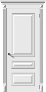 Межкомнатная дверь Багет 3, Белый фото