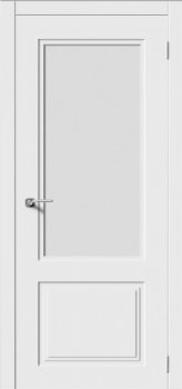 Межкомнатная дверь Квадро 2, Белый, Стекло 
