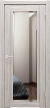 Межкомнатная дверь К-11, тон Белая лиственница, Зеркало фото