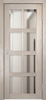Межкомнатная дверь К-8, тон Кремовая лиственница, Зеркало фото