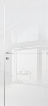 Межкомнатная дверь PROFILO PORTE HGX-19 AL-хром кромка с 4-х ст. Белый глянец фото