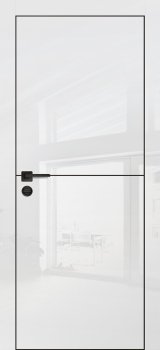Межкомнатная дверь PROFILO PORTE HGX-19 черная кромка с 4-х ст. Белый глянец фото