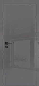 Межкомнатная дверь PROFILO PORTE HGX-19 черная кромка с 4-х ст. Графит глянец фото
