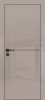 Межкомнатная дверь PROFILO PORTE HGX-19 черная кромка с 4-х ст. Латте глянец фото