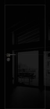 Межкомнатная дверь PROFILO PORTE HGX-19 черная кромка с 4-х ст. Чёрный глянец фото