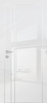 Межкомнатная дверь PROFILO PORTE HGX-20 AL-хром кромка с 4-х ст. Белый глянец фото