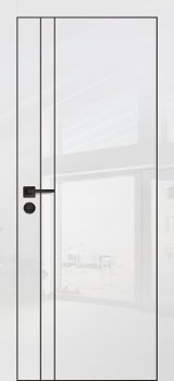 Межкомнатная дверь PROFILO PORTE HGX-20 черная кромка с 4-х ст. Белый глянец фото