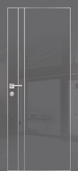Межкомнатная дверь PROFILO PORTE HGX-20 AL-хром кромка с 4-х ст. Графит глянец фото