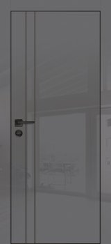 Межкомнатная дверь PROFILO PORTE HGX-20 черная кромка с 4-х ст. Графит глянец фото