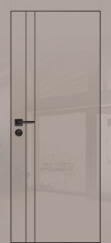 Межкомнатная дверь PROFILO PORTE HGX-20 черная кромка с 4-х ст. Латте глянец фото