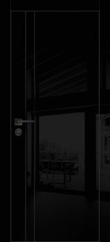 Межкомнатная дверь PROFILO PORTE HGX-20 черная кромка с 4-х ст. Чёрный глянец фото