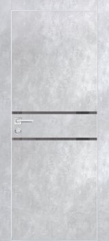 Межкомнатная дверь PROFILO PORTE PX-18 AL кромка с 4-х ст. Серый бетон фото