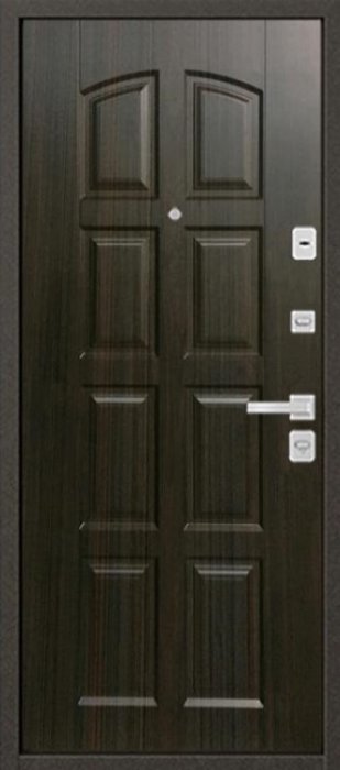 дверь Бульдорс-44 конструктор, Черный шелк, Серый шелк К-2Дуб мореный, Н-3 - Внутренняя панель