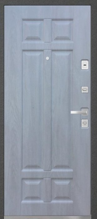 Дверь Бульдорс-44 конструктор, Черный шелк, Н-0Дуб шале белый, Н-41 - Внутренняя панель