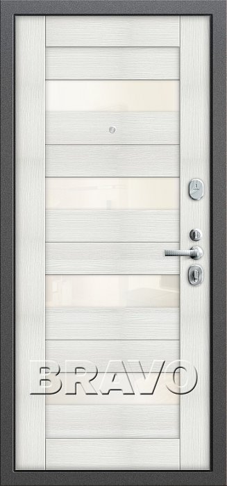 Дверь Bravo Т2-223 Антик Серебро/Bianco Veralinga - Внутренняя панель