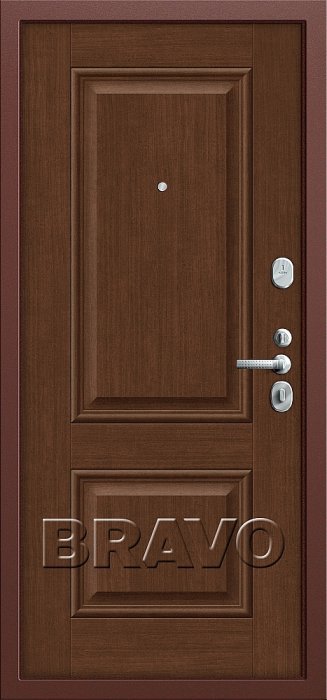 Двери Bravo T2-232 Антик Медь/Brown Oak - Внутренняя панель