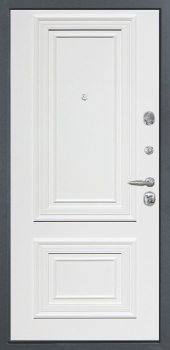 Дверь Интекрон "Колизей white" Белая шагрень/Сан Ремо 1 RAL 9003 - Внутренняя панель