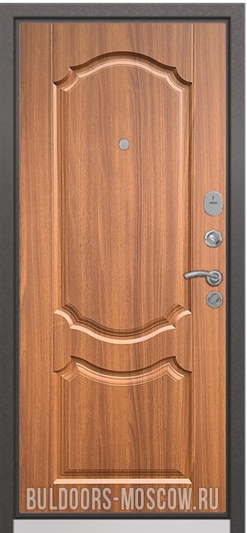Дверь Бульдорс Mass-90 Букле шоколад R-4/Орех лесной 9SD-4 - Внутренняя панель