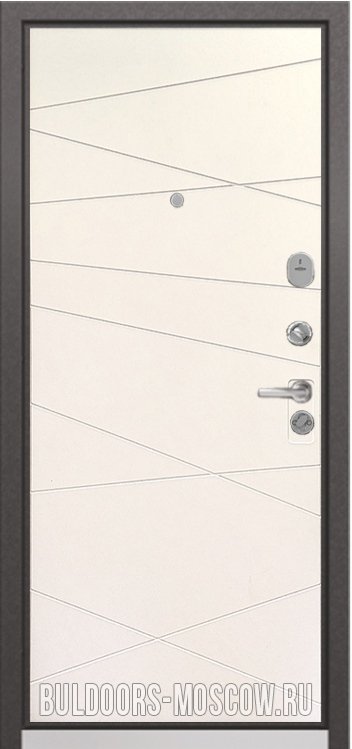 Дверь Бульдорс PREMIUM-90 Черный шелк/Белый софт 9P-130 - Внутренняя панель