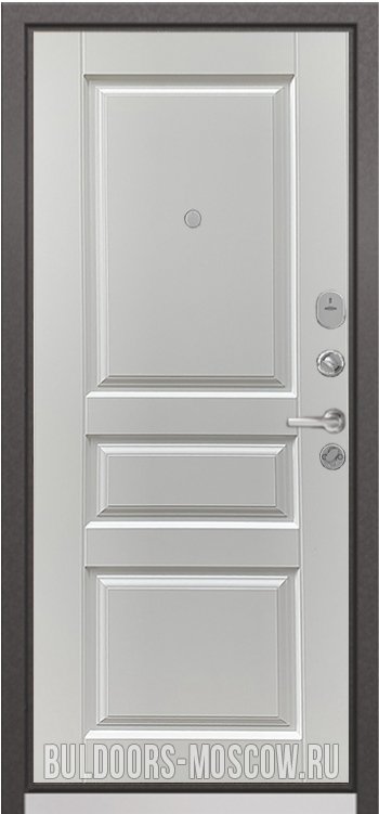 Дверь Бульдорс STANDART-90 Черный шелк 9К-4/Ларче белый 9SD-2 - Внутренняя панель