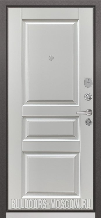 Дверь Бульдорс STANDART-90 Черный шелк D-4/Ларче белый 9SD-2 - Внутренняя панель