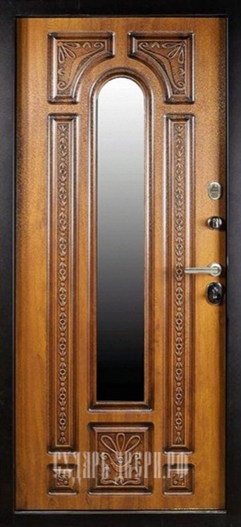 Дверь Сударь Рим с окном и ковкой (Голден Оак Винорит) - Внутренняя панель
