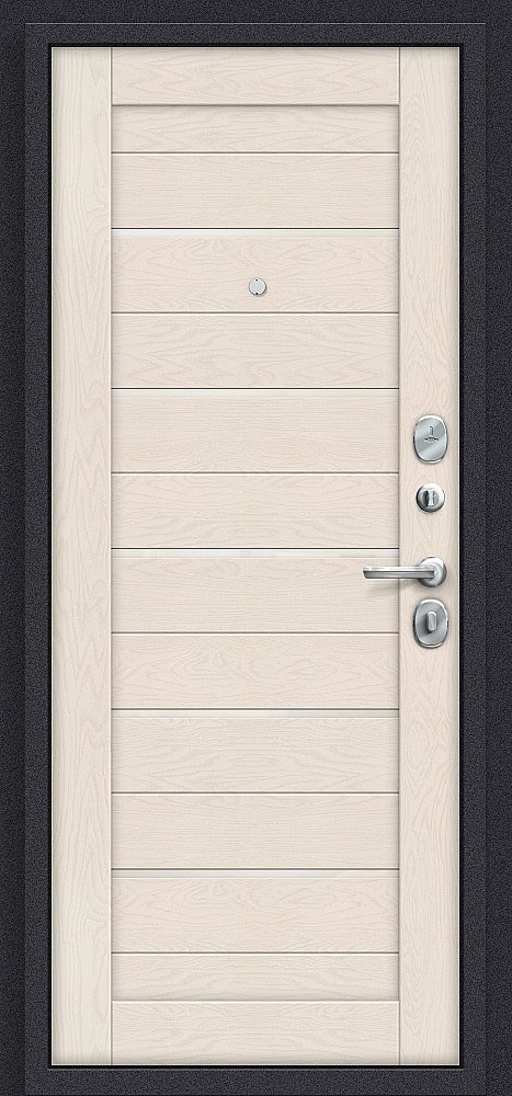 Дверь входная металлическая Оптим Сканди П-37 Graphite Wood / Cappuccino Softwood - Внутренняя панель