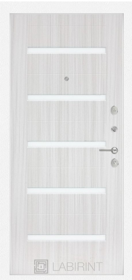 Дверь Лабиринт Нью-Йорк 01 - Сандал белый, стекло белое - Внутренняя панель