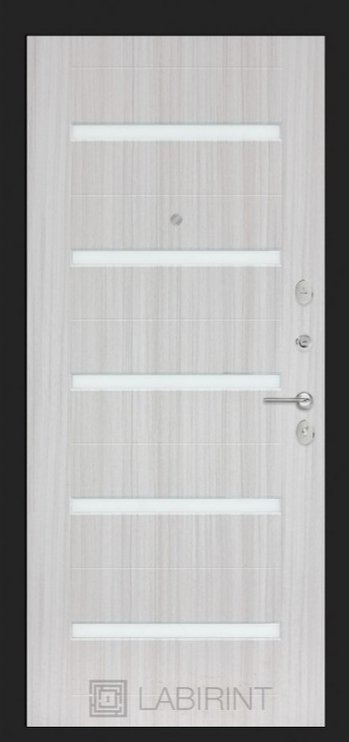 Дверь Лабиринт URBAN 01 - Сандал белый, стекло белое - Внутренняя панель