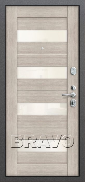 Дверь Bravo Т2-223 (95 мм) Cappuccino Veralinga/White Pearl - Внутренняя панель