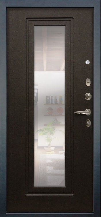 Дверь Сенатор 3К Графит софт / с зеркалом Венге (панель №22) - Внутренняя панель