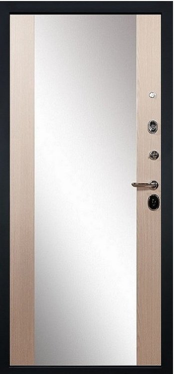 Дверь Сенатор 3К Сандал серый / Беленый дуб с Зеркалом Стиль (панель №45) - Внутренняя панель