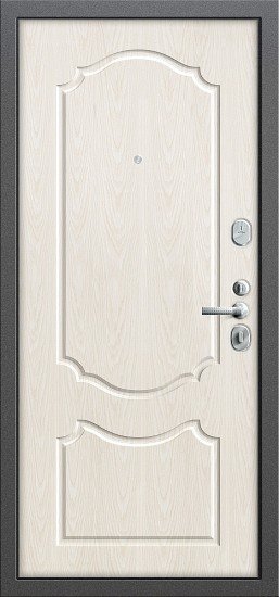 Дверь Браво Р2-210 Антик Серебро/П-25 (Беленый Дуб) - Внутренняя панель