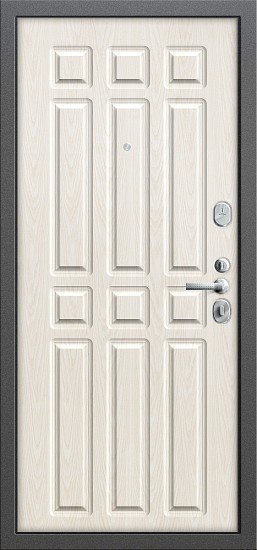 Дверь Браво Р2-215 Антик Серебро/П-25 (Беленый Дуб) - Внутренняя панель