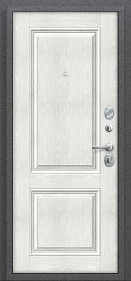 Дверь Браво Стиль Антик Серебро/Bianco Veralinga - Внутренняя панель