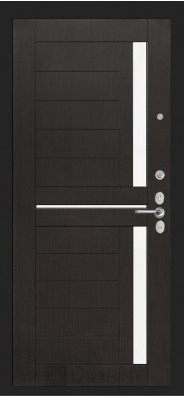 Дверь  BLACK 02 - Венге, стекло белое - Внутренняя панель