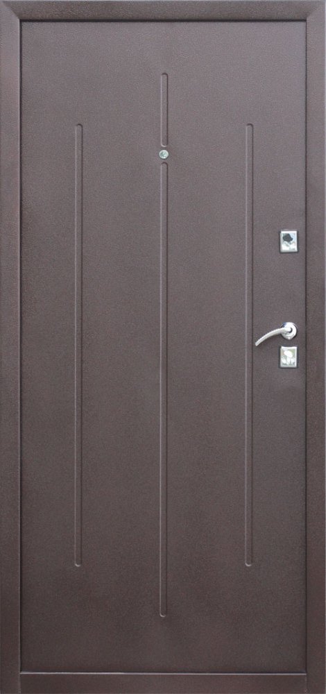 Дверь Цитадель Стройгост 7-2 Металл / Металл 3 петли гофрокартон - Внутренняя панель