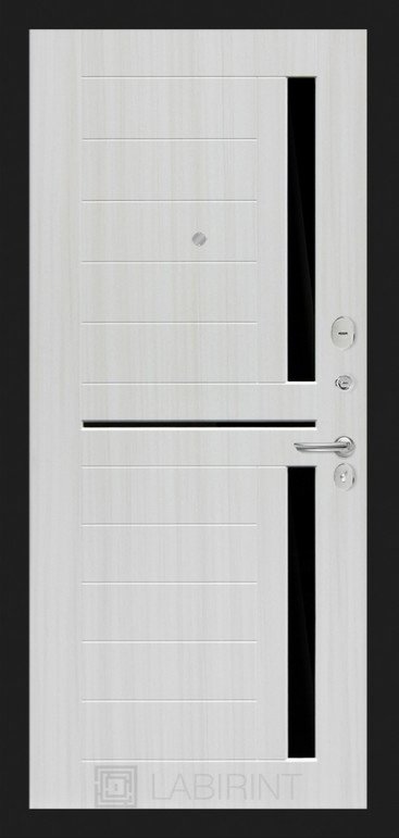 Дверь Лабиринт COSMO 02 - Сандал белый, стекло черное - Внутренняя панель