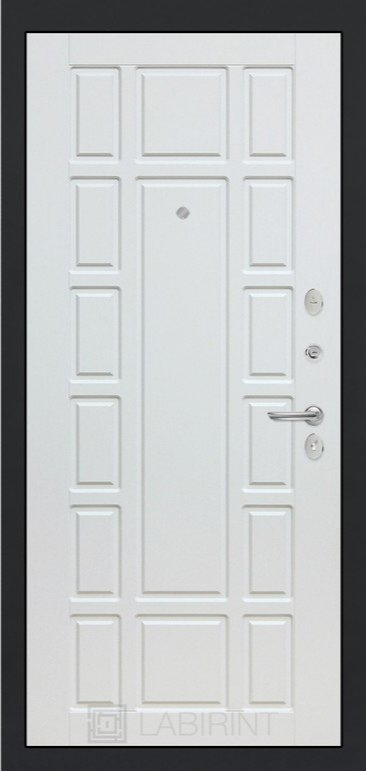 Дверь Лабиринт ART графит 12 - Белое дерево - Внутренняя панель