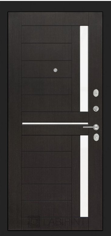 Дверь Лабиринт URBAN 02 - Венге, стекло белое - Внутренняя панель