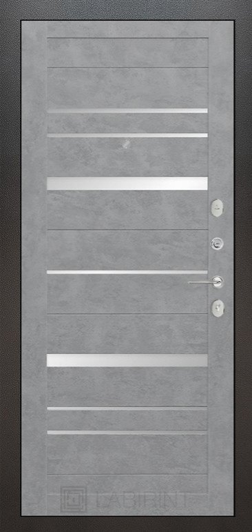 Дверь Лабиринт SILVER 20 - Бетон светлый, зеркальные вставки - Внутренняя панель