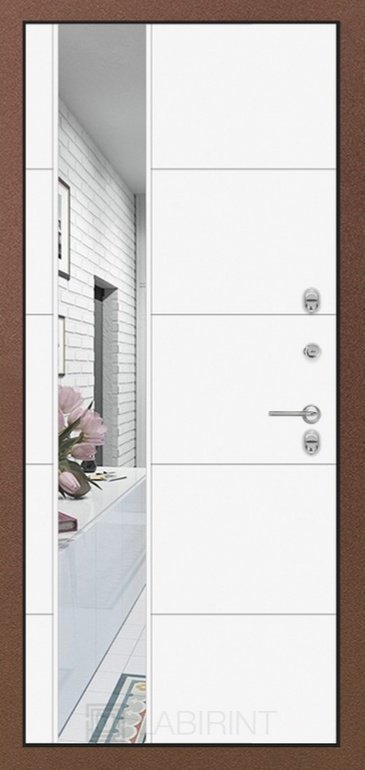 Дверь Лабиринт Термо Магнит с Зеркалом 19 - Белый софт - Внутренняя панель